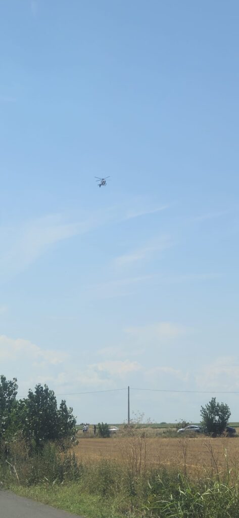 (UPDATE/VIDEO/FOTO) Cercetări la fața locului. Dronă căzută pe câmp, între Padina și Pogoanele. A fost doborâtă de un avion F-16 6 Ro Alert Buzău drone
