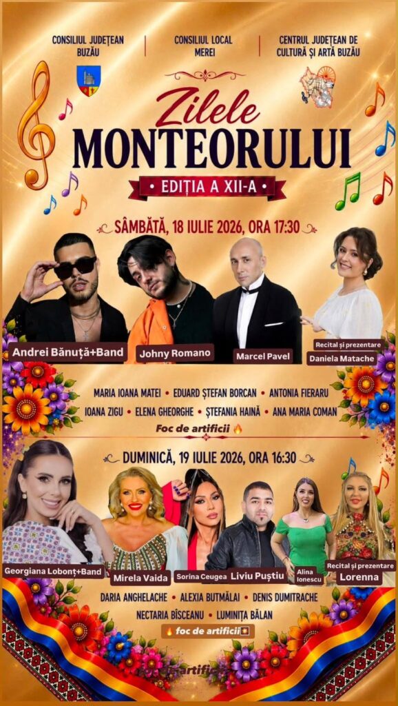 Weekend cu Zilele Monteorului și Folk Bun. Iată lista artiștilor și programul spectacolelor! 1 Folk Bun Buzău, weekend spectacole Zilele Monteorului Buzău, Zilele Monteorului