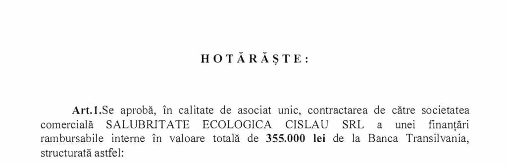 CISLĂU. Primăria a găsit soluția pentru firma de salubrizare 2 anunț Primăria Cislău, Primăria Cislău societate salubrizare