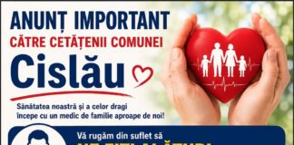 CISLĂU. Primar: Înscrieți-vă pe lista medicului de familie Bogza Alexandru