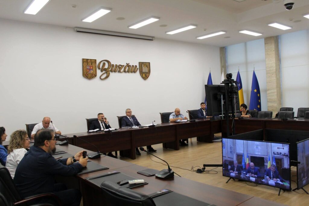 Leonard Dimian prefect de Buzău, proiecte PNRR Buzău, ședință prefect Buzău Leonard Dimian proiecte PNRR