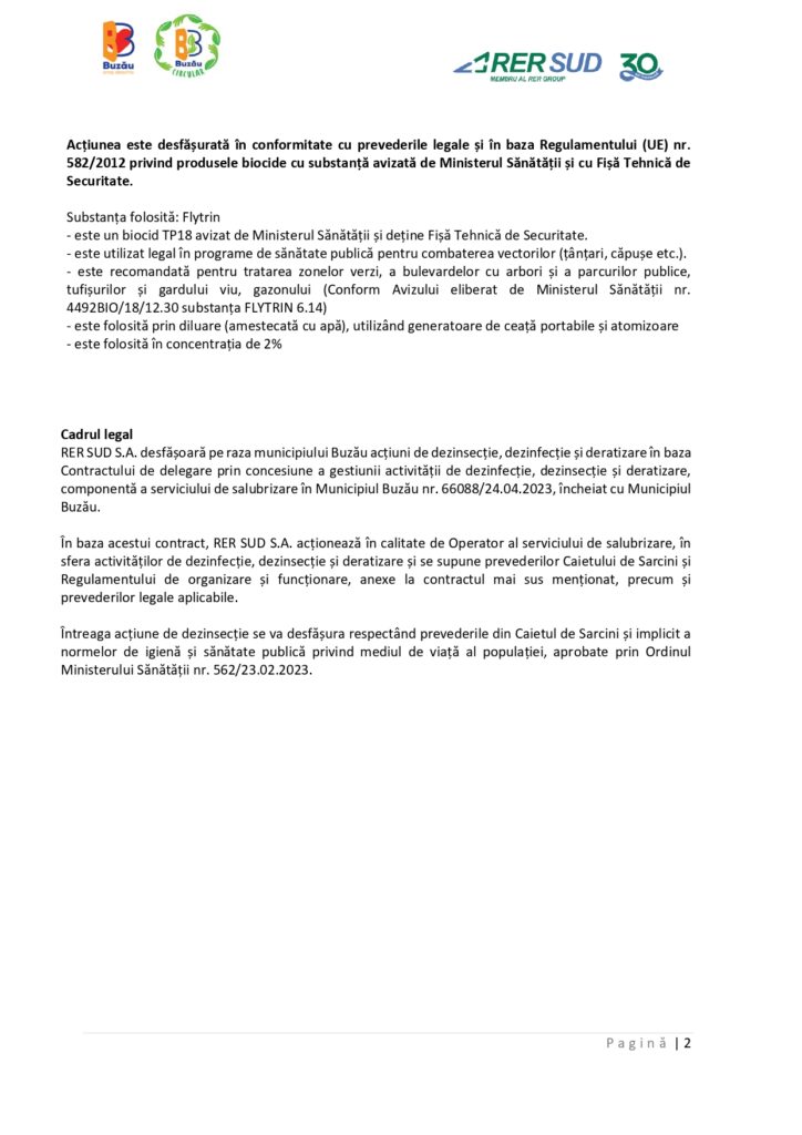 dezinsecție parcuri Buzău