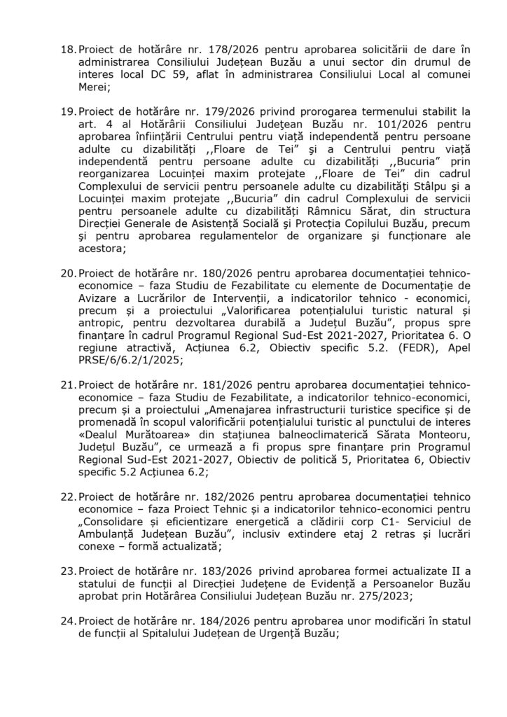 Ședință la Consiliul Județean. Nu mai puțin de 29 de proiecte pe ordinea de zi 3 ședință Consiliul Județean august 2026