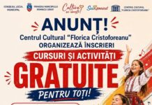 Start la înscrieri. Cursuri gratuite la Centrul Cultural ,,Florica Cristoforeanu”