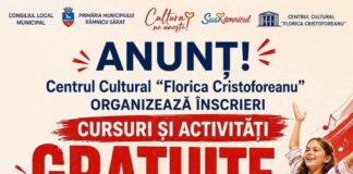 Start la înscrieri. Cursuri gratuite la Centrul Cultural ,,Florica Cristoforeanu”