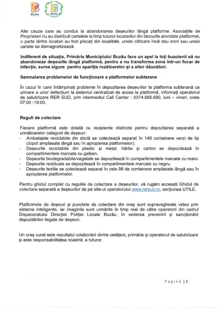 amenzi deșeuri abandonate Buzău, anunț Primăria Buzău, deșeuri abandonate rampe îngropate Buzău
