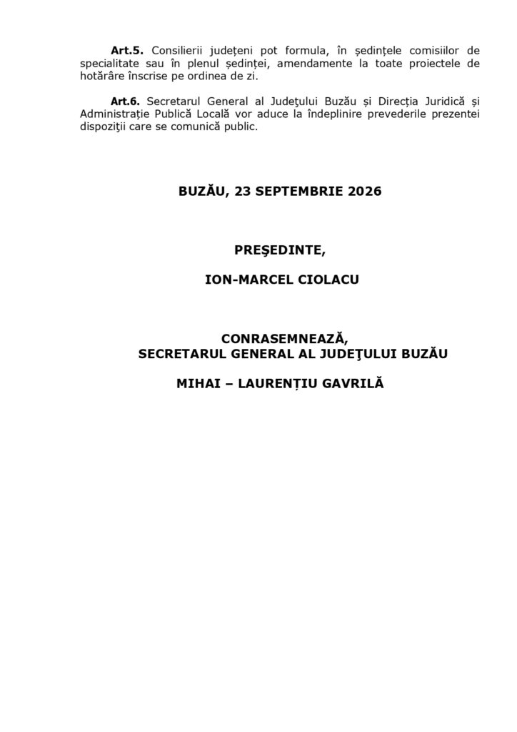 Ședință la Consiliul Județean. Ce proiecte sunt pe ordinea de zi de miercuri, 30 septembrie 4 proiecte ședință Consiliul Județean Buzău septembrie