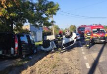 (UPDATE/FOTO) Patru răniți. Accident grav în C.A. Rosetti