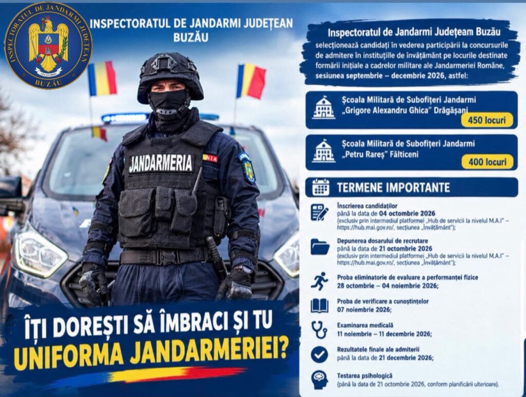 jandarmi, școală subofițeri Jandarmerie, selecție candidați Jandarmerie Buzău