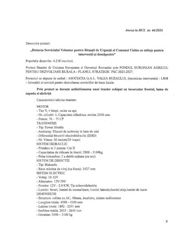 CISLĂU. Dotări importante pentru Serviciul Voluntar pentru Situații de Urgență 1 dotări Serviciul Voluntar pentru Situații de Urgență Cislău