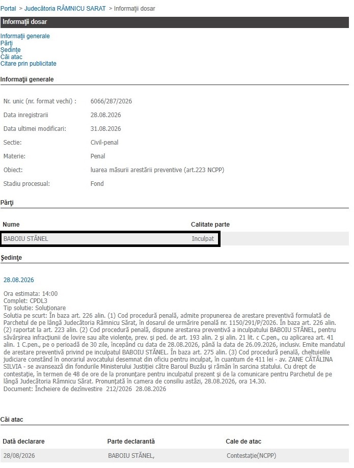 agresiune Boldu, arest preventiv, criminalul Baboiu Stănel Boldu agresiune arest preventiv