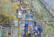 (FOTO) Au început lucrările. Barajul Cireșu, în șantier. Anunțul Companiei de Apă, pentru populația de pe Valea Slănicului