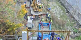 (FOTO) Au început lucrările. Barajul Cireșu, în șantier. Anunțul Companiei de Apă, pentru populația de pe Valea Slănicului