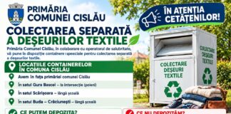 CISLĂU. Iată locațiile containerelor pentru colectarea deșeurilor textile! Anunțul Primăriei