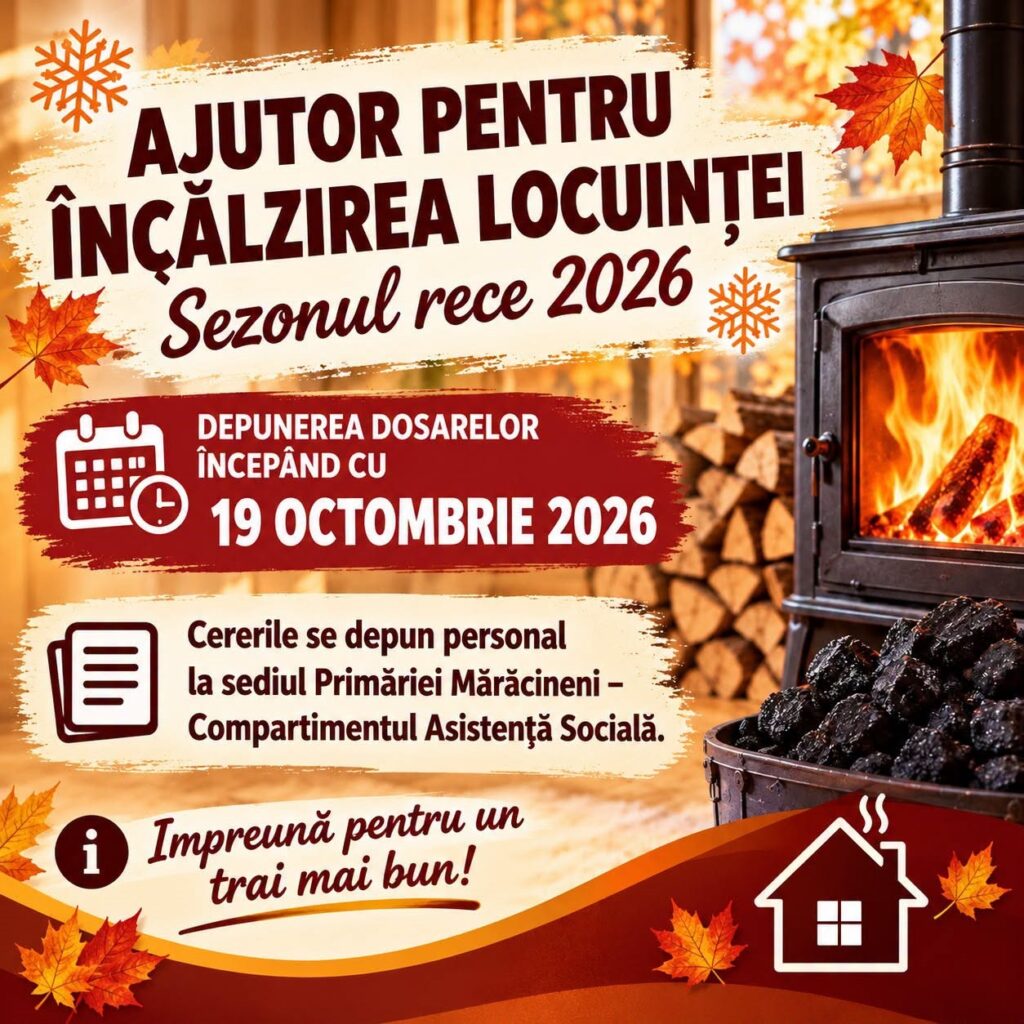 anunț Primăria Mărăcineni ajutor de încălzire
