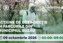 Încă o dezinsecție în parcurile din orașul Buzău. Iată programul acțiunilor!