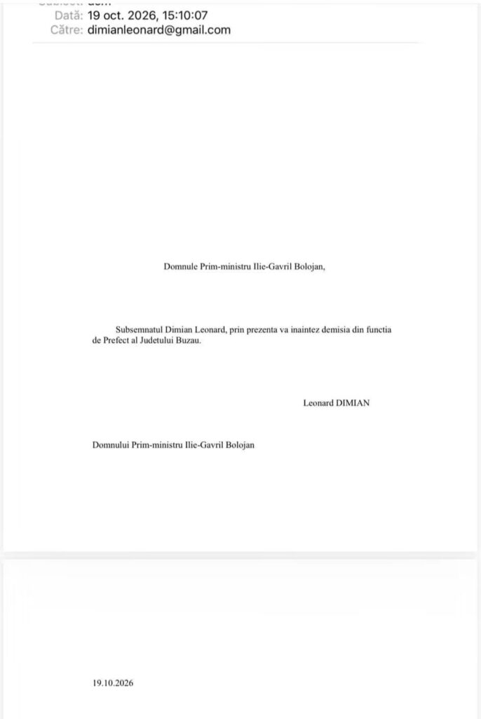 Leonard Dimian părăsește Casa Albă: La solicitarea premierului Ilie Bolojan, mi-am prezentat demisia 1 demisie prefect Leonard Dimian