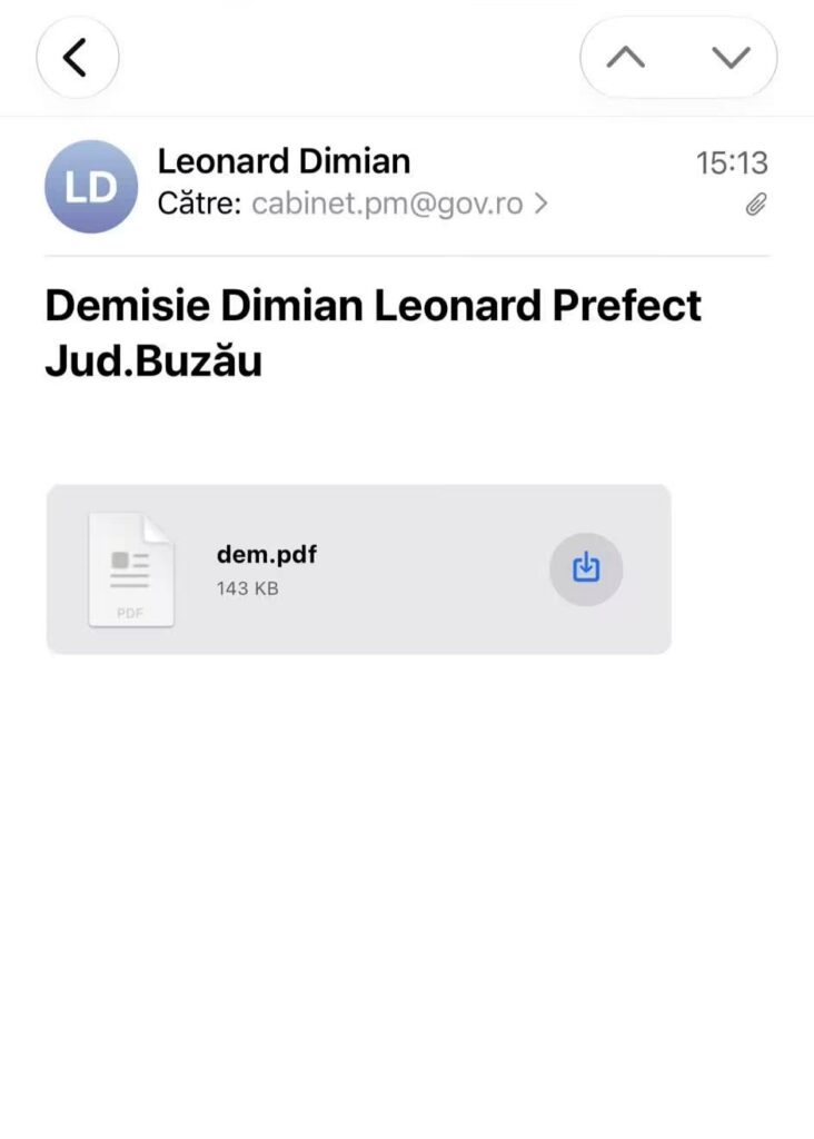Leonard Dimian părăsește Casa Albă: La solicitarea premierului Ilie Bolojan, mi-am prezentat demisia 2 demisie prefect Leonard Dimian