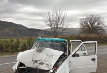 S-au izbit cu mașina de un copac. Pasageră rănită, pe DN 10